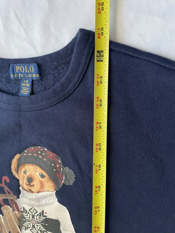 Polo Por Ralph Lauren Polo Oso Esquí Suéter Juvenil Grande Tejido Pullover Foto 4 de 4