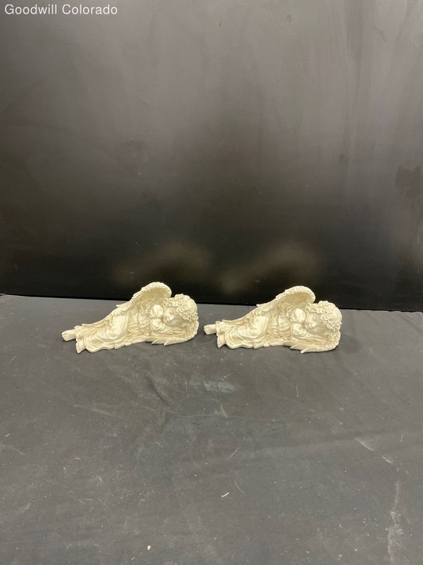 MSR Imports Inc Figurine Sleeping Angel Set White Cherub Statue Home Decor