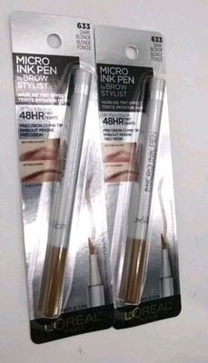 2X! L'Oreal Micro Ink Pen Brow Stylist Hairlike Tint Effect In 633 Dark Blonde
