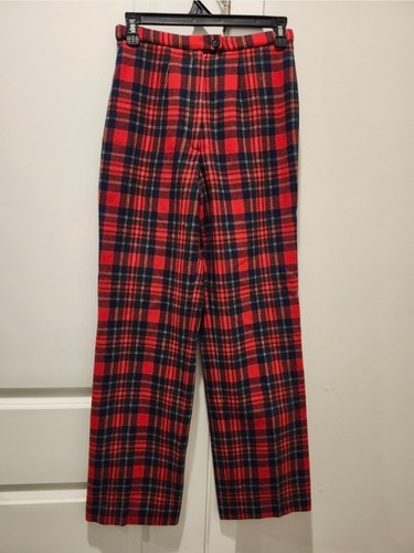 Pendleton Women's Vintage Plaid Pants Red Navy Green Yellow Original Regular