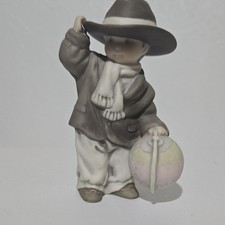 Enesco Kim Anderson Porcelain Figurine Boy with Globe Matte Multicolor 1995