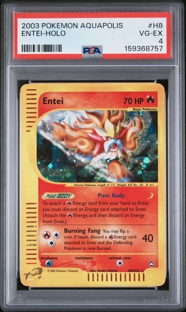 15XX Cert - PSA 4 - 2003 POKEMON AQUAPOLIS H8 ENTEI - HOLO