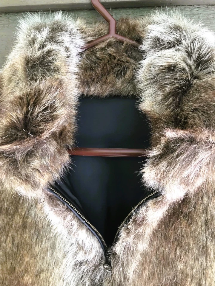 Chaleco con cremallera de piel sintética Blassport reversible ~ pesado, cálido ~ talla M para mujer Foto 2 de 4