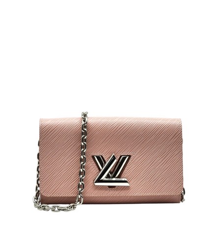 Louis Vuitton Twist Chain Pouch EPI Rose Ballerine Pink Clutch Bag Crossbody