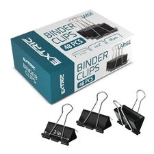 Binder Clips - 48 Pack Large Binder Clips, 2 Inch, Black Paper Clamps, File C...