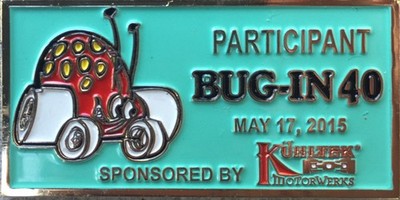 BUG-IN 40 Event Dash Plaque - VW, Volkswagen, Car Show, Drag Racing, Cal-Look