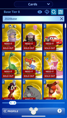 Disney topps Tier 8 *YOU CHOOSE* 2020 Karten