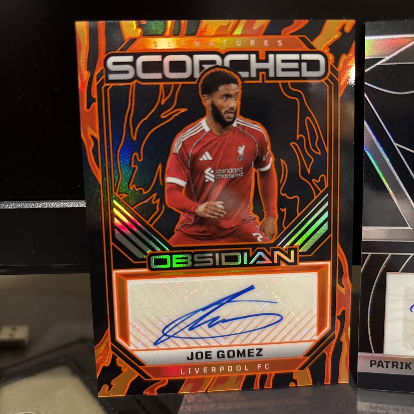Joe Gomez /99 Auto and Patrick Berger /199 Auto Liverpool Panini Obsidian view 2