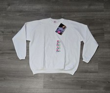 Vintage 90's Hanes Her Way Crewneck Sweatshirt Size XL White NWT