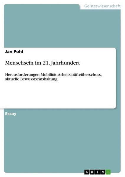 Jan Pohl | Menschsein Im 21. Jahrhundert | Taschenbuch | Deutsch (2014) | 12 S.-image