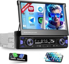 Autoradio 1Din mit 7 Zoll Bildschirm Wireless Apple CarPlay Bluetooth FM Radio