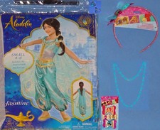 Disney Princess Jasmine costume w/cape-girls 3-4-Hair Accessorie-Jewelry-NEW LOT