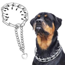Pet Dog Training Prong-Pinch Adjustable Metal Steel Chain Choke Spike Collar