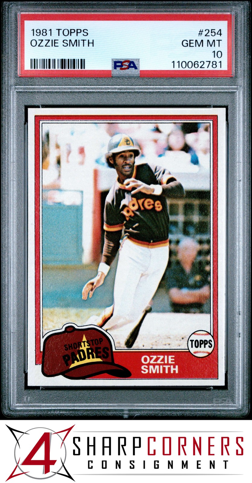 1981 TOPPS #254 OZZIE SMITH PADRES HOF PSA 10