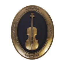 Vintage Wall Sculpture,Antique Pediment,Hallway Art,Hand Painted Instrument D...