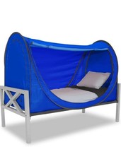Privacy Pop Bed Tent Spacious  Twin Bed Portable Tent With Storage Bag BLUE