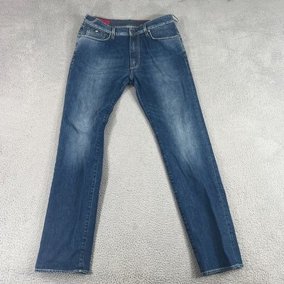 Gas Mens Slim Jeans W36 L34 Navy Blue Cotton