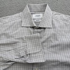 Charles Tyrwhitt Dress Shirt Mens 16/33 L/S Slim Fit Check Button Up Gray
