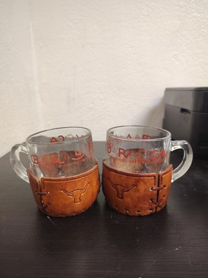 Vintage Luminarc Whiskey Glasses With Leather Sleeve