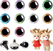 200pcs 14mm 3D Glitter Plastic Safety Eyes for Amigurumi Trapezoid Craft Croc...