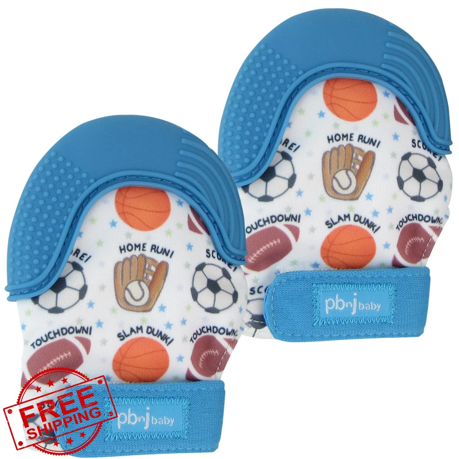 PBnJ Sport Silicone Baby Teether Glove Mittens 0-12 Months
