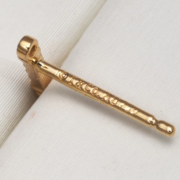 Auténtica Tiffany&Co. Pendientes Diamante Flor de Lis Oro Rosa 750 18K  Foto 4 de 4