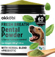 Dog Teeth Cleaning Powder - Dog Breath Freshener  Dental Care for Doggies  Cat