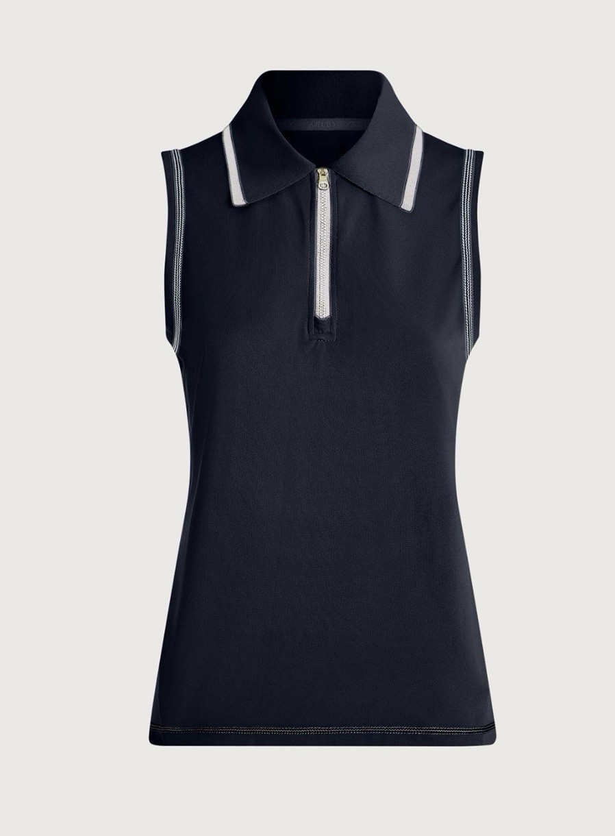 Varley Cammie Performance Tank Blue/white Trim Size Medium