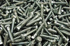 (100) Hex Head 3/8 x 2 Lag Bolts Zinc Plate Wood Screws