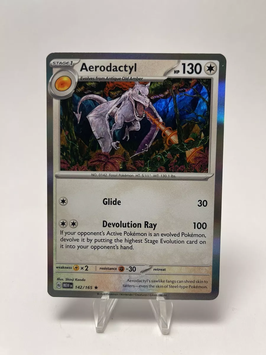 Pokemon Scarlet & Violet 151 Aerodactyl Rare Holo 142/165