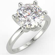 2.01 Ct Round Cut VS1/D Solitaire Diamond Engagement Ring 14K White Gold