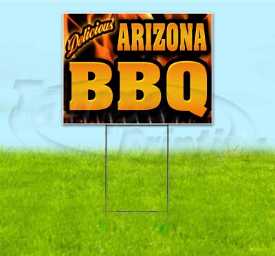 ARIZONA BBQ 18x24 Yard Sign WITH STAKE Corrugated Bandit BUSINESS BARBECUE