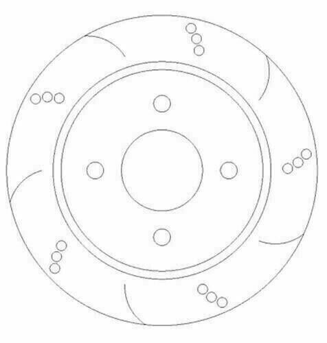 Rear Brake Discs and Pads to fit Ford Fiesta 1.6 ST ST180 Dimpled and Grooved - Picture 2 of 4