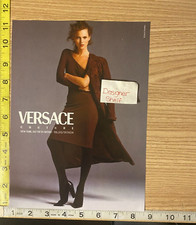 Kate Moss For Versace Couture Maroon Dresses 1996 Vintage  Print Advertisement