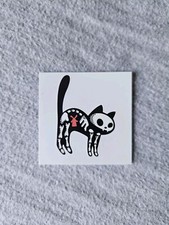 Dutch Bros Halloween 2024 Temporary Tattoo Cat Skeleton Spooky
