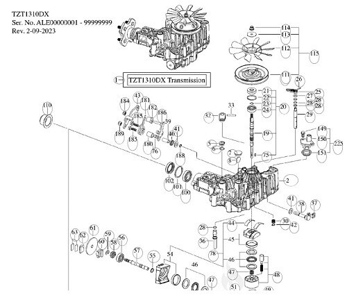 Tuff Torq TZT 1310DX Transaxle - fits Toro 138-5835 [787Q0624271
