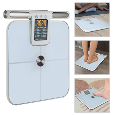8-Electrode Smart Body Composition Scale Bluetooth LCD 397lb White