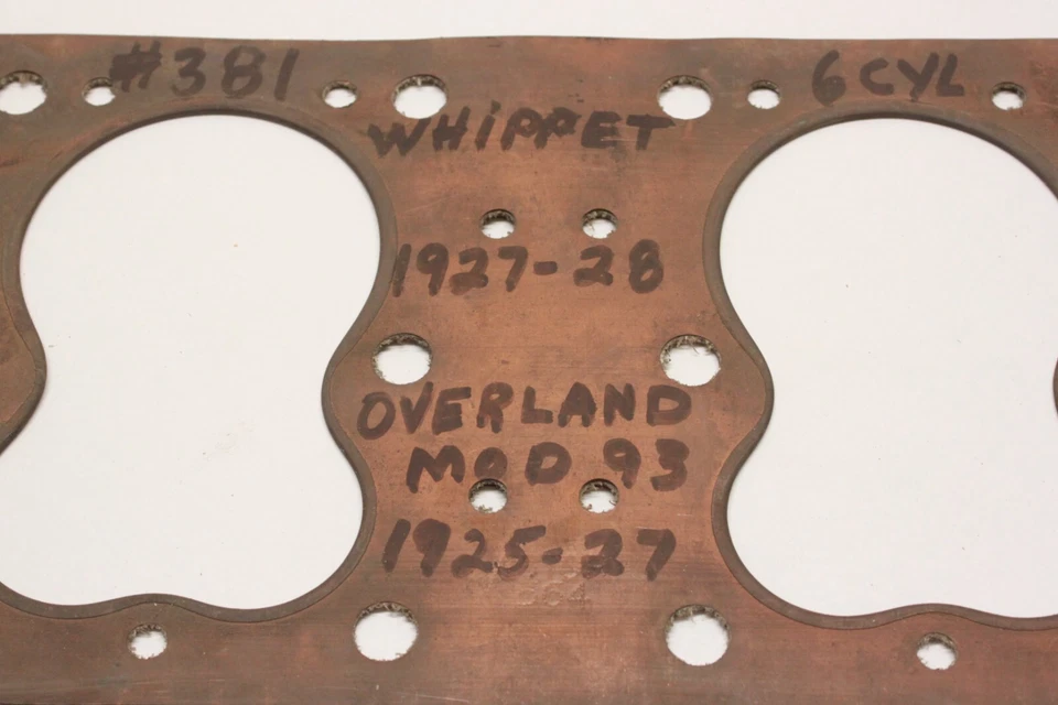 Junta de cabeza de cobre para motor Whippet Willys Overland 1928 NOS 1925 1926 1927 381 Foto 4 de 4