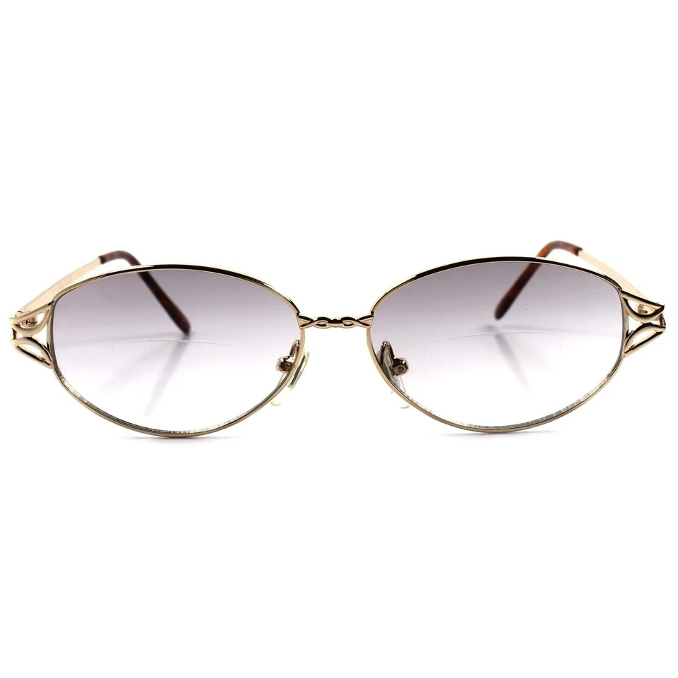 Gafas de sol de lectura bifocales ovaladas teñidas doradas de moda vintage para mujer 1,00 Foto 4 de 4