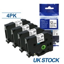4X Compatible Brother TZ-231 P-Touch Black On White Label Tape 12mm x 8m TZe-231