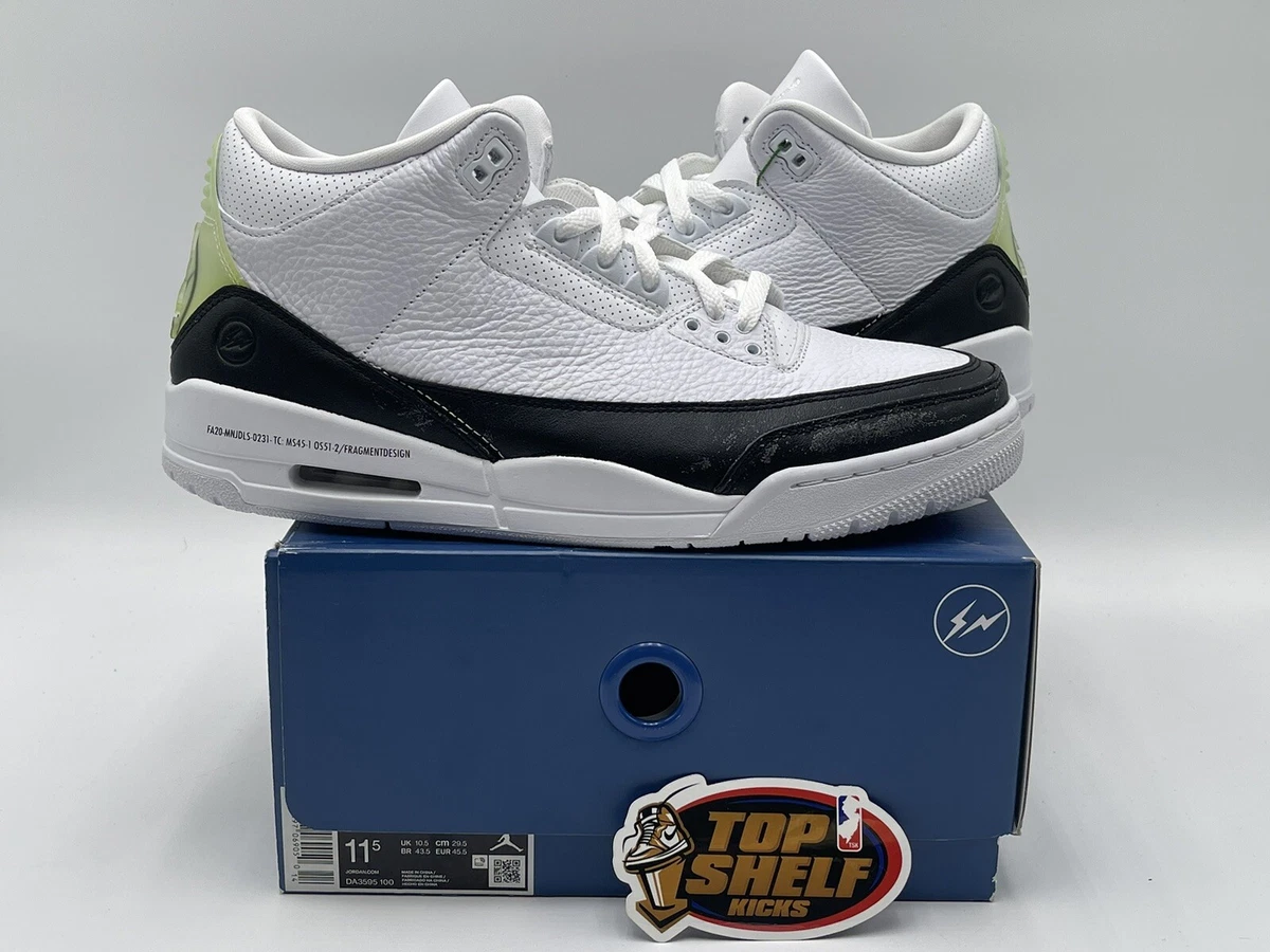 New Air Jordan 3 Fragment Design White 2020 Size 11.5 Rare Retro Authentic  MJ OG