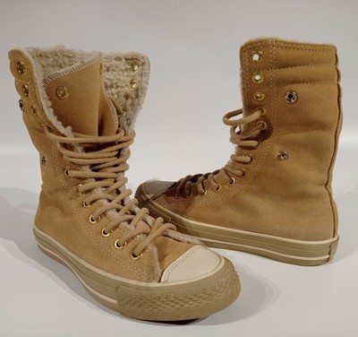 sherpa lined converse brown