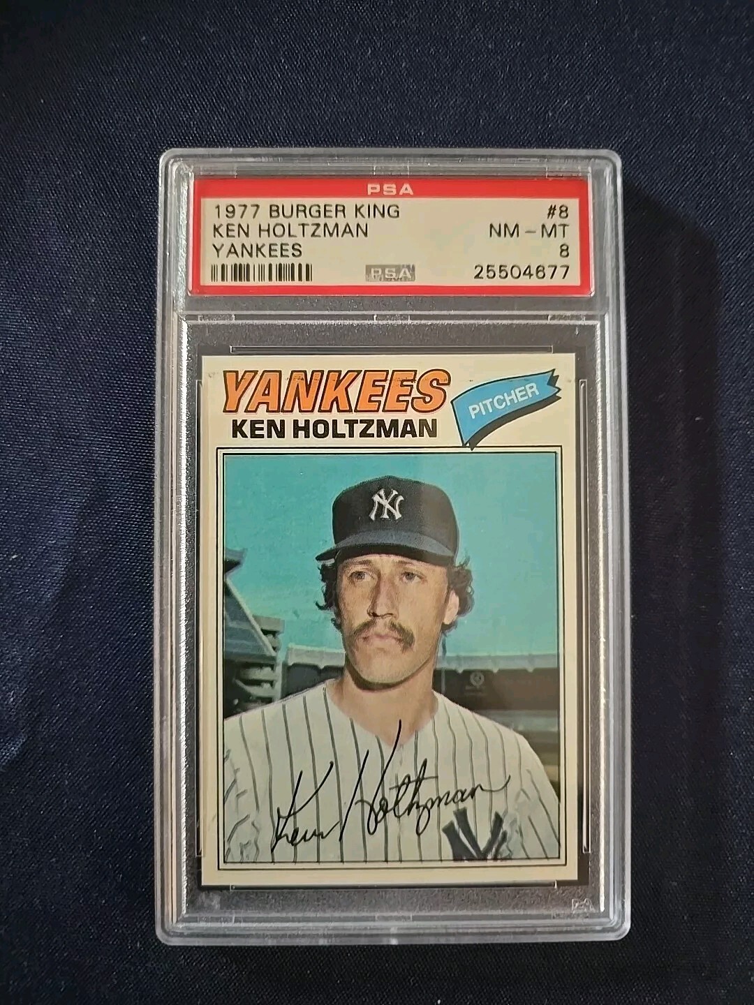 1977 Topps Burger King Set KEN HOLTZMAN #8 NEW YORK YANKEES - VG