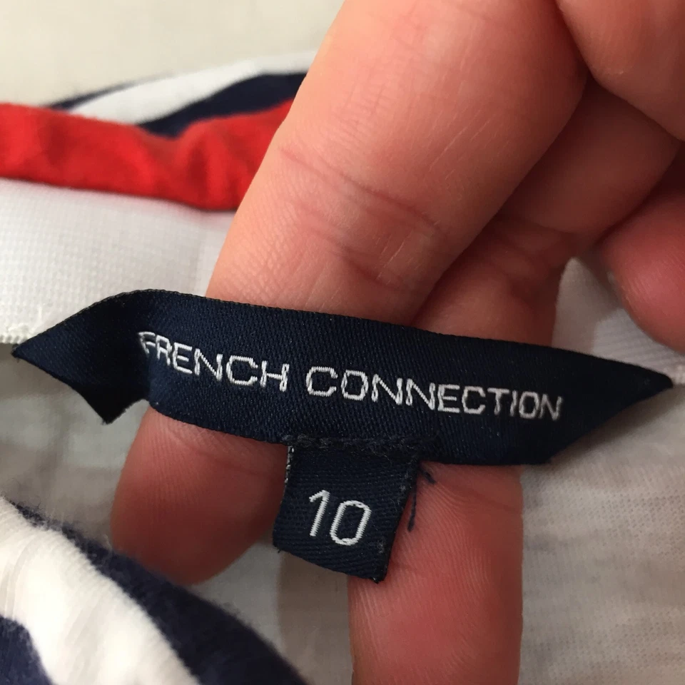 French Connection Mujer Falda Talla 10 Multicolor Rayas Lápiz Elástico 083788 Foto 4 de 4