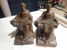 Pair of W.B. Weidlich Bros Homer Bronze Bookends USA Book Ends