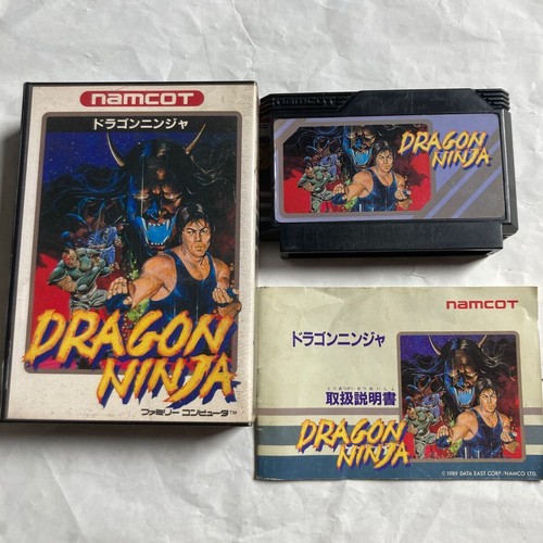 Famicom NES Dragon Ninja Box with Instructions Soft Cartridge namcot Used JAPAN