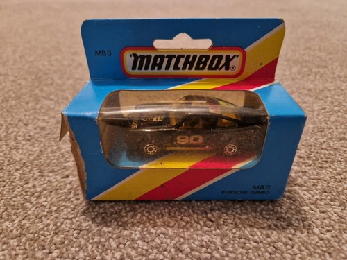 VINTAGE MATCHBOX MB3 PORSCHE TURBO BLACK MINT / NEAR MINT IN ORIGINAL BOX - Picture 2 of 5