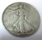 1939 D Walking Liberty 90% Silver US Half Dollar