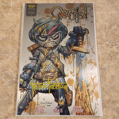  Quested #1 METAL Battle Damaged Signed Tyler Kirkham Variant LTD to 50 WW 