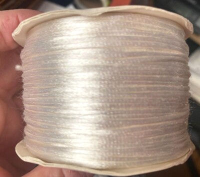 vintage rayon 1/16'' satin soutache rattail cord 10yds USA cream Clearance Sale